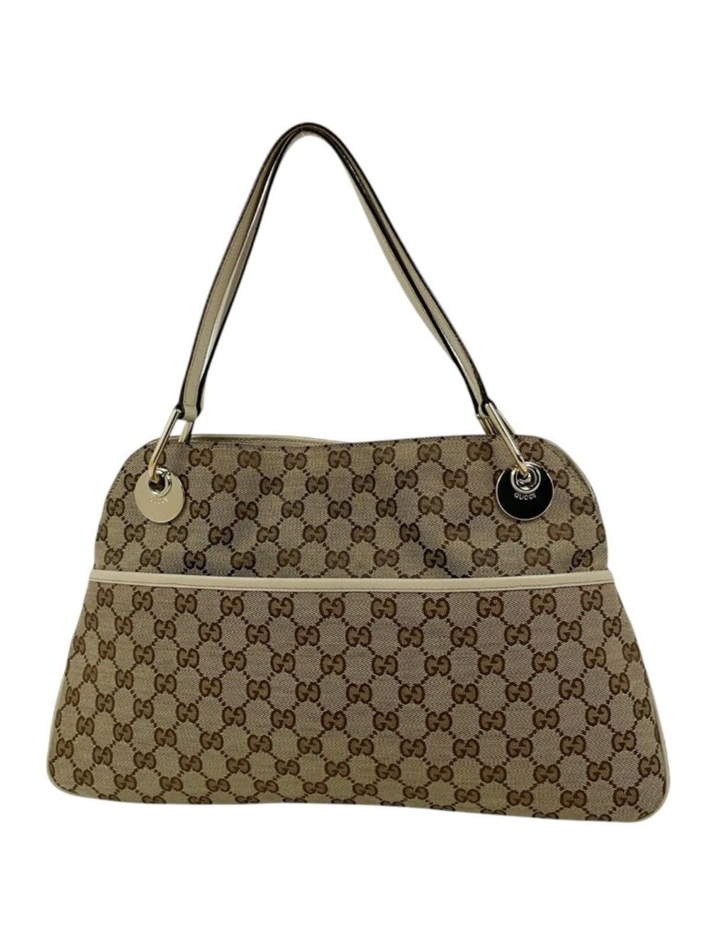 Gucci Tote Bag GG Pattern Canvas Beige Ivory